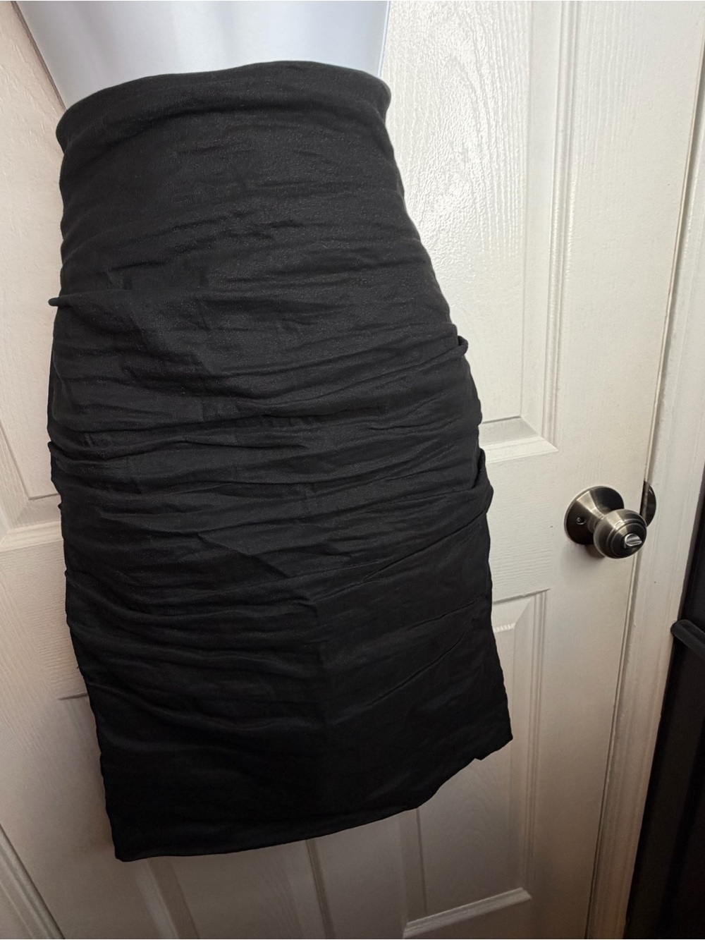 Nicole Miller Artelier Women’s 8 Black High Waisted Pencil Skirt Ruched Y2K - Picture 11 of 15